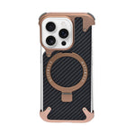 Frameless Carbon Fiber Metal Bumper Case with MagSafe Ring Stand – For iPhone 16 Pro / 16 Pro Max