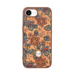 Bohemian Ethnic Print Cork Texture with Pearl Detail Phone Case for iPhone 16e