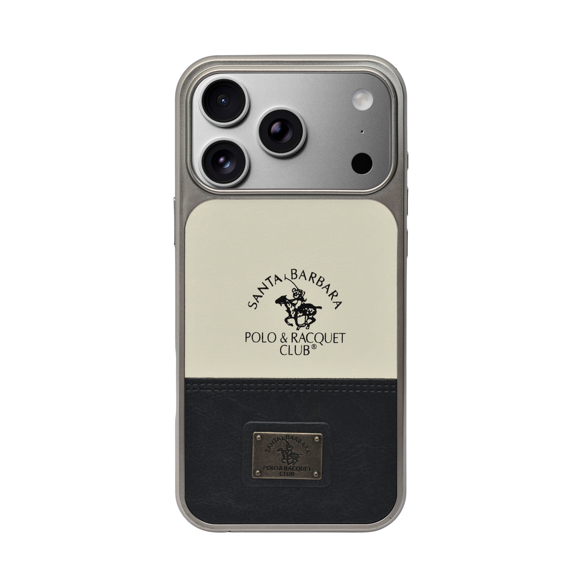 Santa Barbara Polo Club Dual Tone Leather Finish Phone Case for iPhone 17 Pro