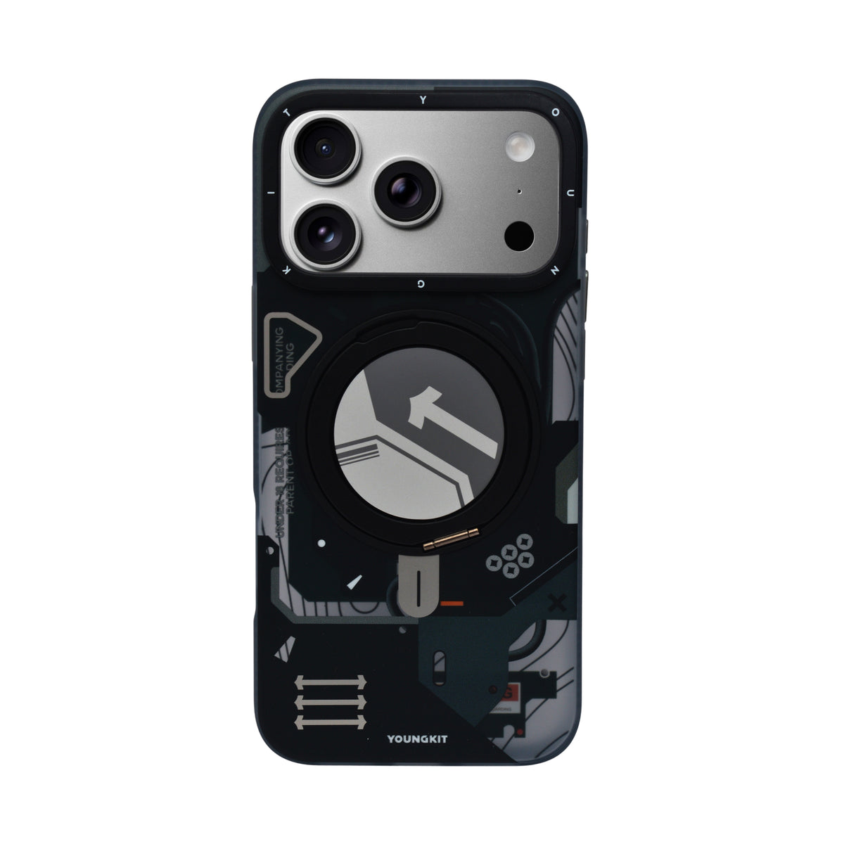Futuristic Tech Armor MagSafe with 360° Rotatable Kickstand Phone Case for iPhone 17 Pro Max