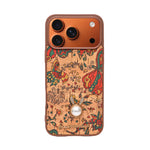 Bohemian Ethnic Print Cork Texture with Pearl Detail Phone Case for iPhone 17 Pro Max