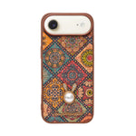 Bohemian Ethnic Print Cork Texture with Pearl Detail Phone Case for iPhone 17 Air