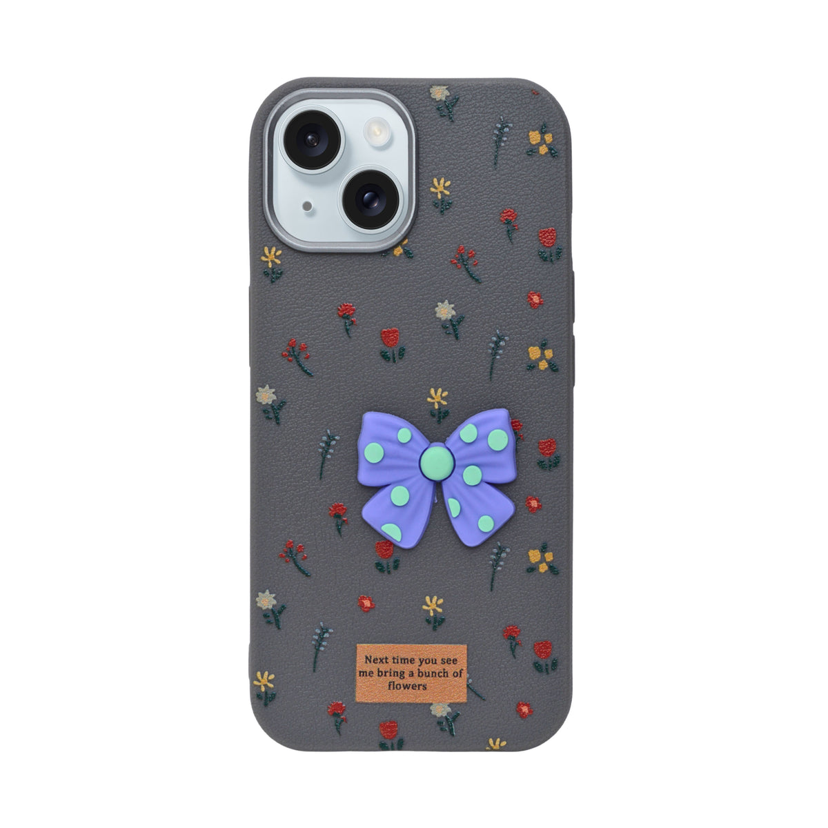 Cute Floral with 3D Bow Phone Case For iPhone 15