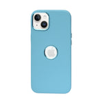 Premium Leather Finish with Metallic Logo Ring Cutout Phone Case for iPhone 14Plus/15Plus