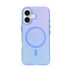 Tinted Transparent Corrugated Texture MagSafe Compatible Phone Case for iPhone 16 Plus
