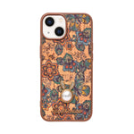 Bohemian Ethnic Print Cork Texture with Pearl Detail Phone Case for iPhone 13 / 14