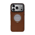 Luxury Leather Finish MagSafe with 360° Rotatable Kickstand Phone Case for iPhone 17 Pro Max