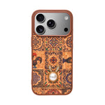 Bohemian Ethnic Print Cork Texture with Pearl Detail Phone Case for iPhone 17 Pro