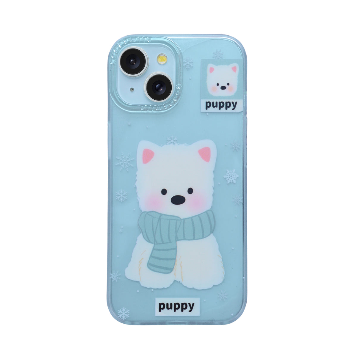 Fluffy Puppy Phone Case with Matching Wrist Strap Charm for iPhone 15