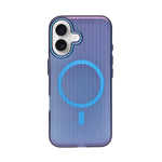 Tinted Transparent Corrugated Texture MagSafe Compatible Phone Case for iPhone 16 Plus