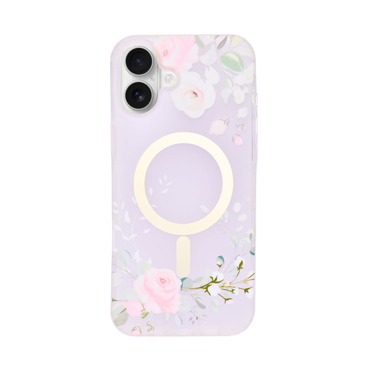 Transparent Floral MagSafe Compatible Phone Case for iPhone 16 Plus