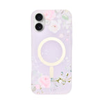 Transparent Floral MagSafe Compatible Phone Case for iPhone 16 Plus