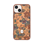 Bohemian Ethnic Print Cork Texture with Pearl Detail Phone Case for iPhone 13 / 14