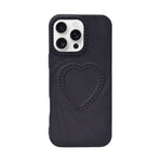 3D Heart Design Soft Silicone Protective Case for iPhone 16 Pro