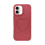3D Heart Design Soft Silicone Protective Case for iPhone 16 Plus