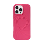 3D Heart Design Soft Silicone Protective Case for iPhone 16 Pro