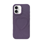 3D Heart Design Soft Silicone Protective Case for iPhone 16 Plus