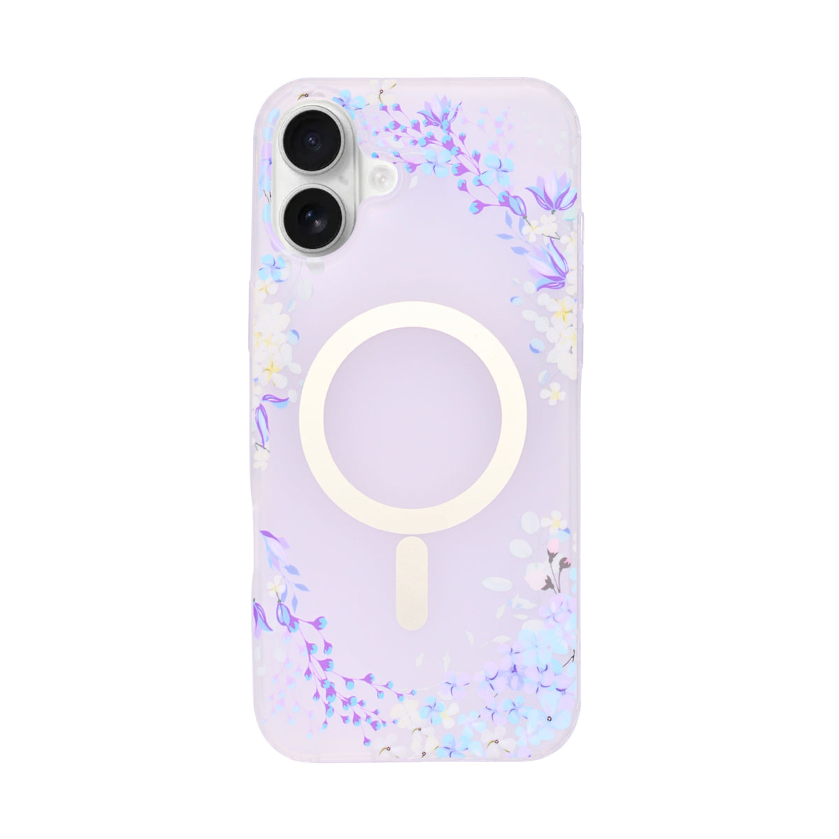 Transparent Floral MagSafe Compatible Phone Case for iPhone 16 Plus