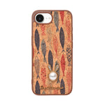 Bohemian Ethnic Print Cork Texture with Pearl Detail Phone Case for iPhone 16e