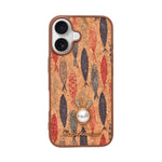 Bohemian Ethnic Print Cork Texture with Pearl Detail Phone Case for iPhone 17