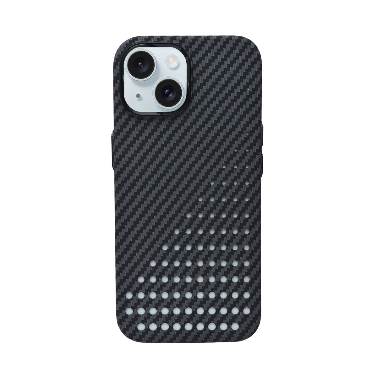 Premium Perforated Carbon Fiber Phone Case for iPhone 15