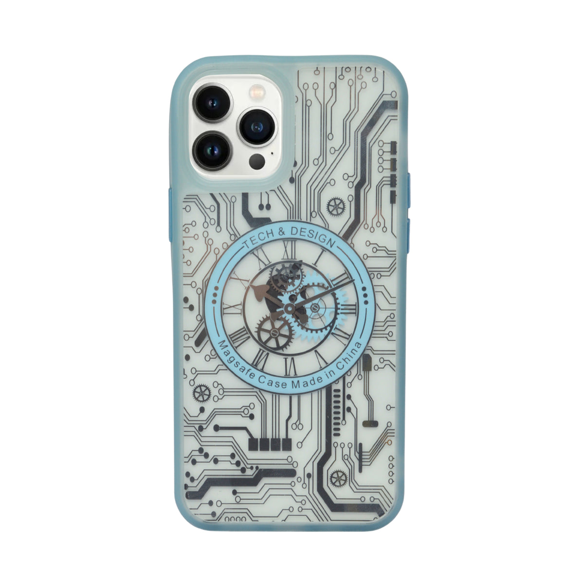 Tech Steampunk Gear Clock Design MagSafe Phone Case For iPhone 12/ 12Pro