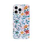 Vibrant Transparent Floral Pattern Phone Case for iPhone 16 Pro Max