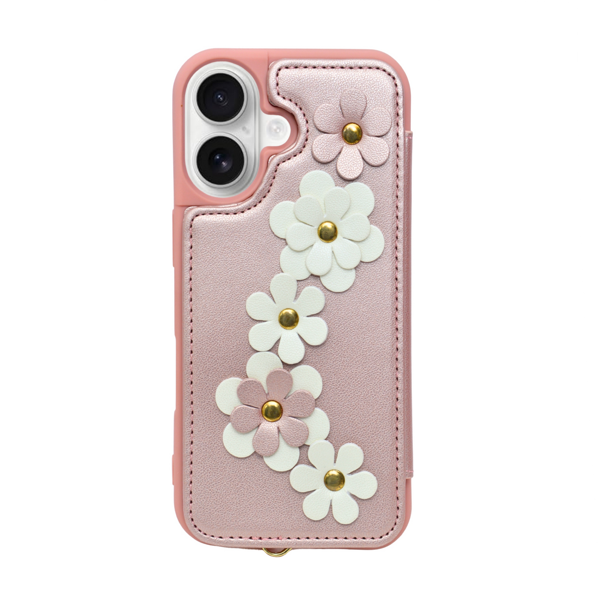 3D Flower Wallet Flip with Card Holder & Detachable Sling Phone Case for iPhone 16