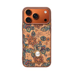 Bohemian Ethnic Print Cork Texture with Pearl Detail Phone Case for iPhone 17 Pro Max