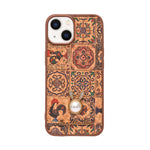 Bohemian Ethnic Print Cork Texture with Pearl Detail Phone Case for iPhone 13 / 14