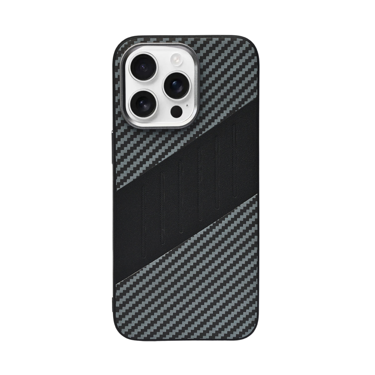 Carbon Fiber Leather Texture Anti-Fall Protective Case for iPhone 15 Pro Max