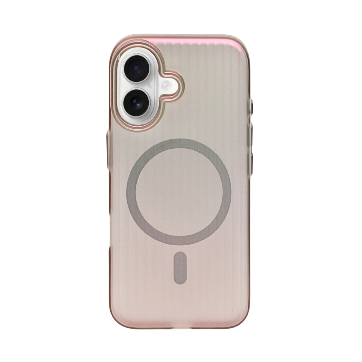Tinted Transparent Corrugated Texture MagSafe Compatible Phone Case for iPhone 16 Plus