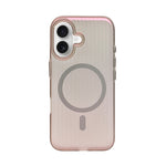 Tinted Transparent Corrugated Texture MagSafe Compatible Phone Case for iPhone 16 Plus