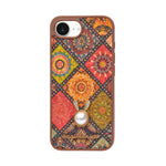 Bohemian Ethnic Print Cork Texture with Pearl Detail Phone Case for iPhone 16e