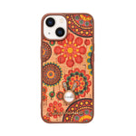 Bohemian Ethnic Print Cork Texture with Pearl Detail Phone Case for iPhone 13 / 14