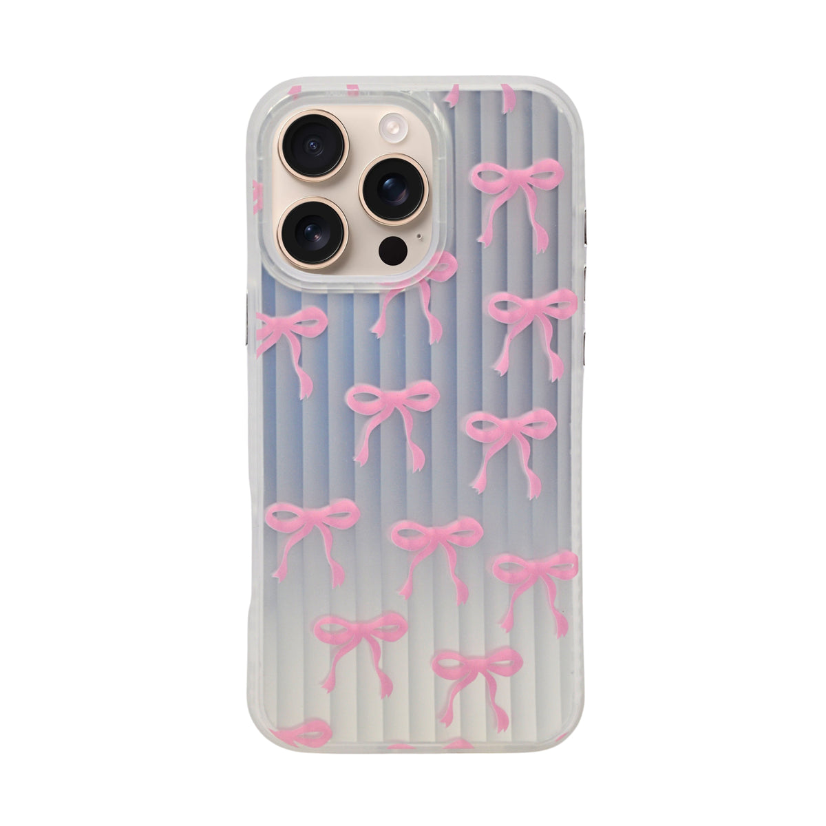 Aesthetic Bow & Floral Print Phone Case for iPhone 16 Pro Max