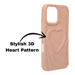3D Heart Design Soft Silicone Protective Case for iPhone 16 Plus