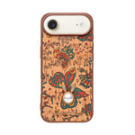 Bohemian Ethnic Print Cork Texture with Pearl Detail Phone Case for iPhone 17 Air