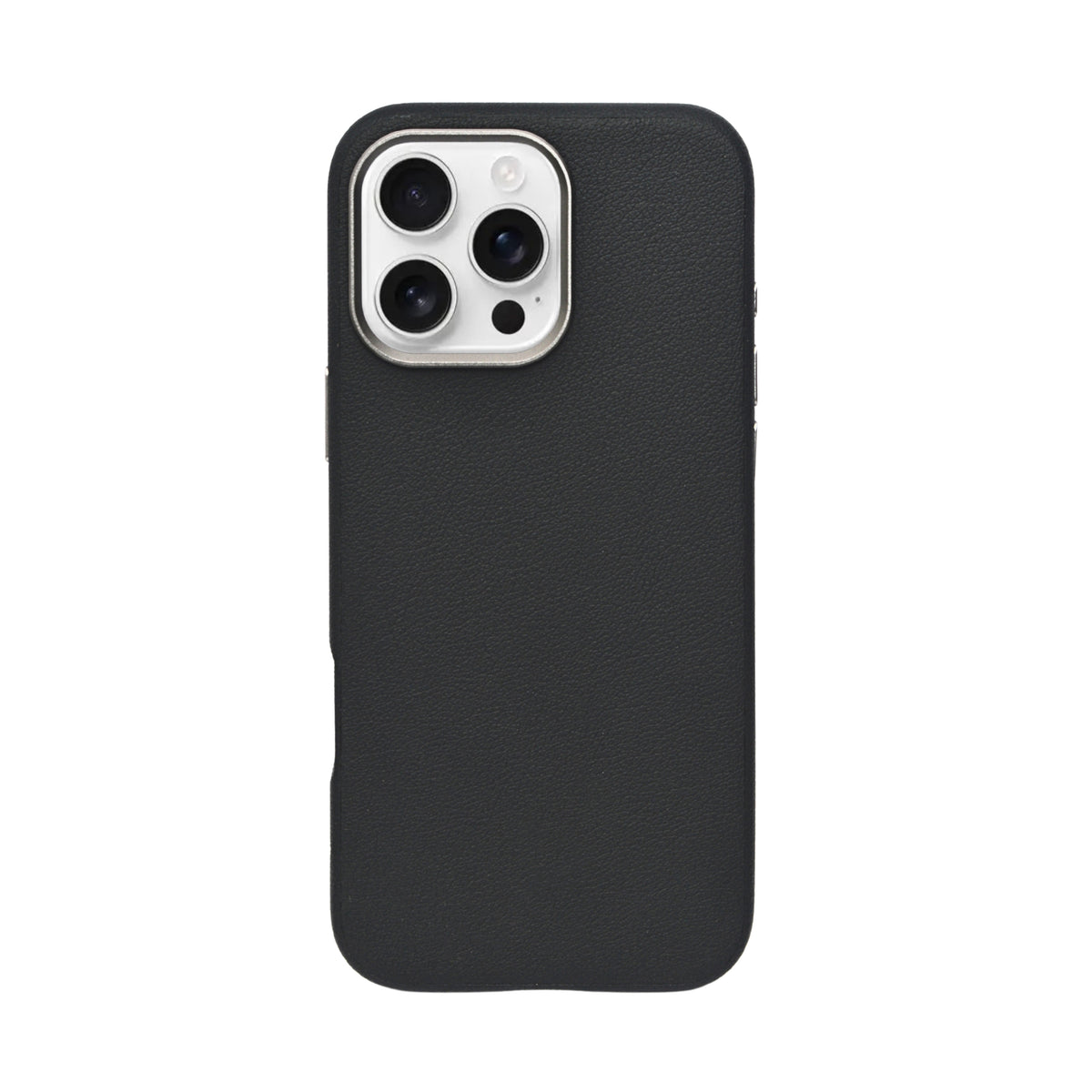 Leather Textured with Metallic Camera Ring for iPhone 16 Pro Max