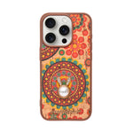 Bohemian Ethnic Print Cork Texture with Pearl Detail Phone Case for iPhone 15 Pro