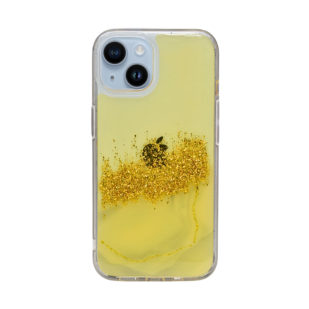 Protective Liquid Glitter Case with Gold Shimmer for iPhone 13/ 14