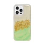 Liquid Glitter Green Marble Effect Phone Case for iPhone 15 Pro Max