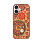Bohemian Ethnic Print Cork Texture with Pearl Detail Phone Case for iPhone 17