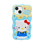 Cute 3D Kitty Silicone Phone Case with In-Built PopSocket Grip for iPhone 13 / 14 / 15