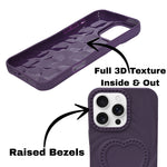 3D Heart Design Soft Silicone Protective Case for iPhone 16 Pro