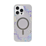 Transparent Floral MagSafe Compatible Phone Case for iPhone 16 Pro Max