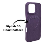 3D Heart Design Soft Silicone Protective Case for iPhone 16 Pro
