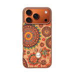 Bohemian Ethnic Print Cork Texture with Pearl Detail Phone Case for iPhone 17 Pro Max