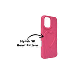 3D Heart Design Soft Silicone Protective Case for iPhone 16 Plus