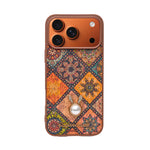 Bohemian Ethnic Print Cork Texture with Pearl Detail Phone Case for iPhone 17 Pro Max
